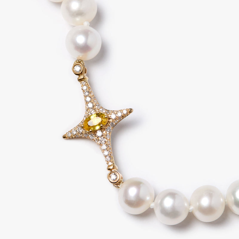 Selene Yellow Sapphire Pearl Necklace