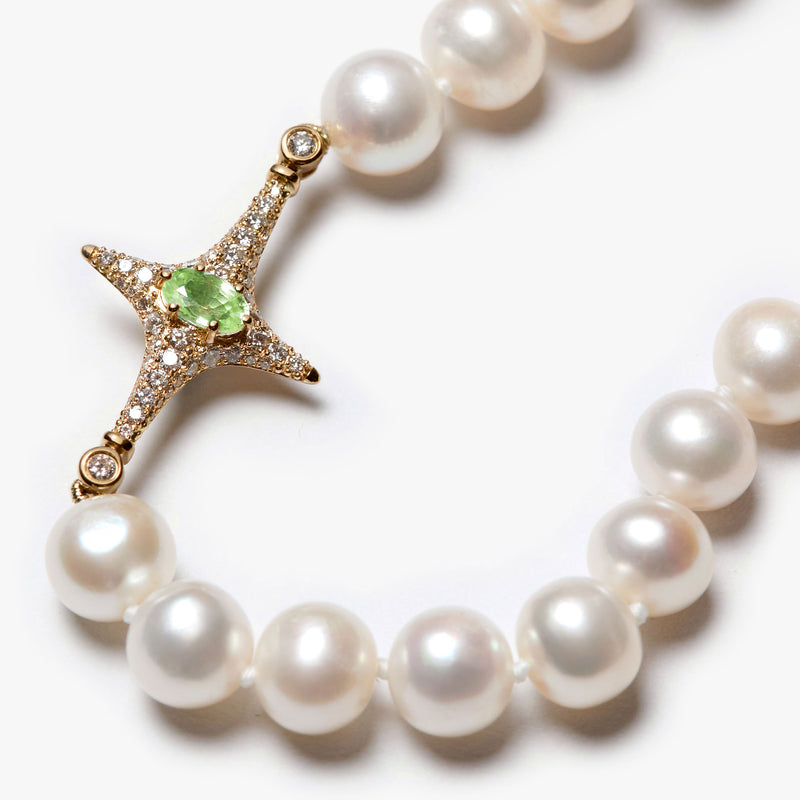 Selene Peridot Pearl Necklace