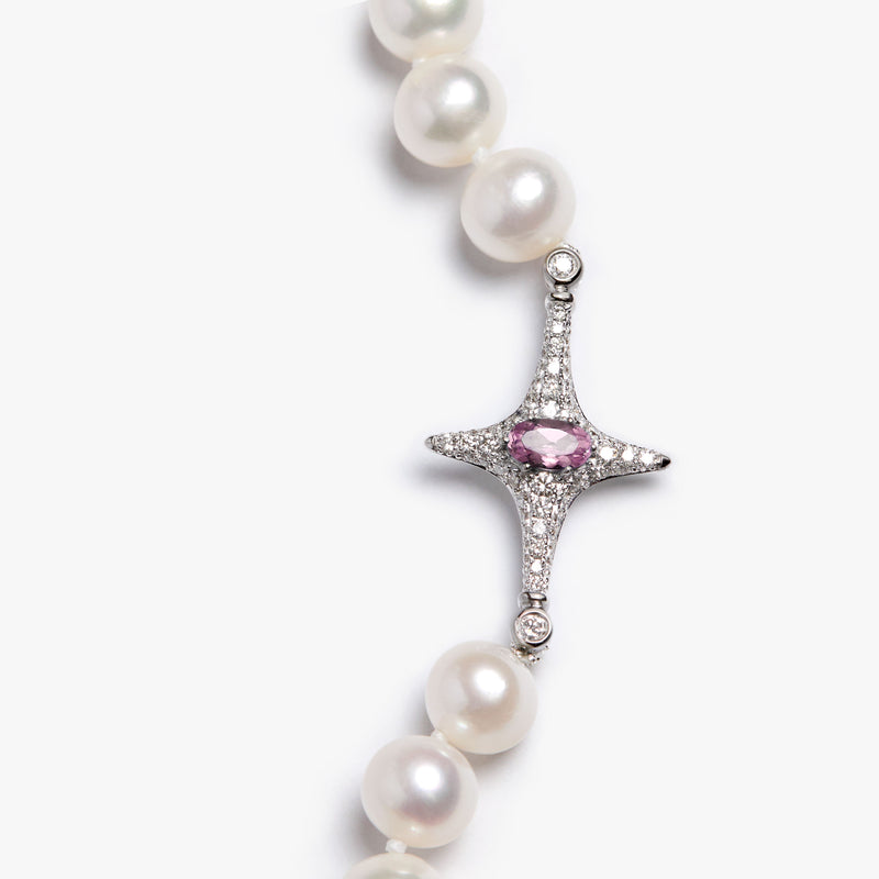 Selene Pink Sapphire Pearl Necklace